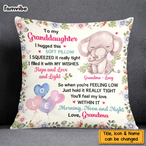 Personalized Animals To My Granddaughter From Grandma Hug This Pillow