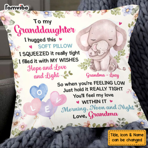 Personalized Animals To My Granddaughter From Grandma Hug This Pillow