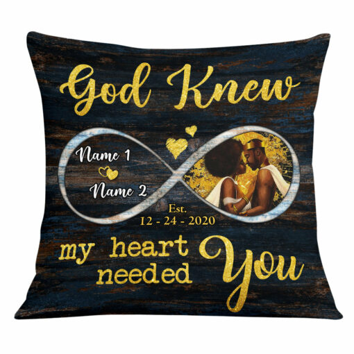 Personalized BWA Couple My Heart Needed You Pillow