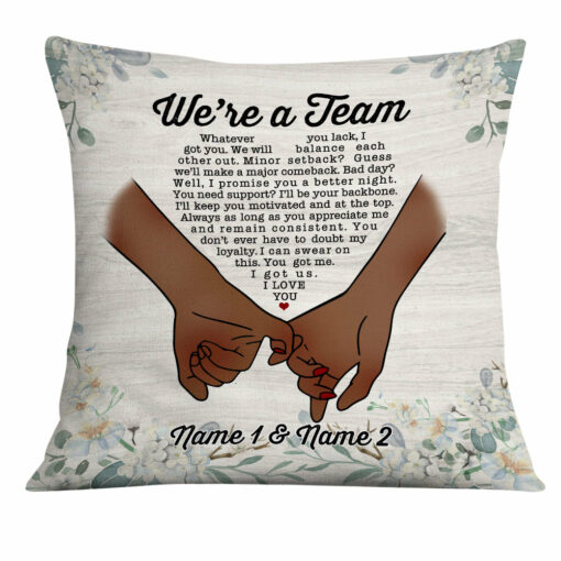 Personalized BWA Couple We Are A Team Pillow