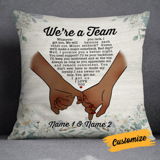 Personalized BWA Couple We Are A Team Pillow