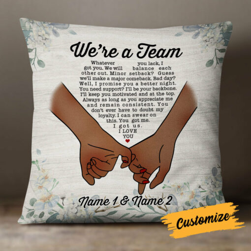 Personalized BWA Couple We Are A Team Pillow