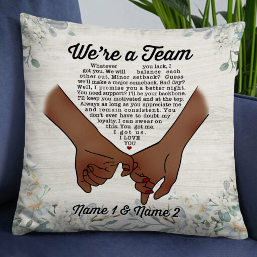 Personalized BWA Couple We Are A Team Pillow