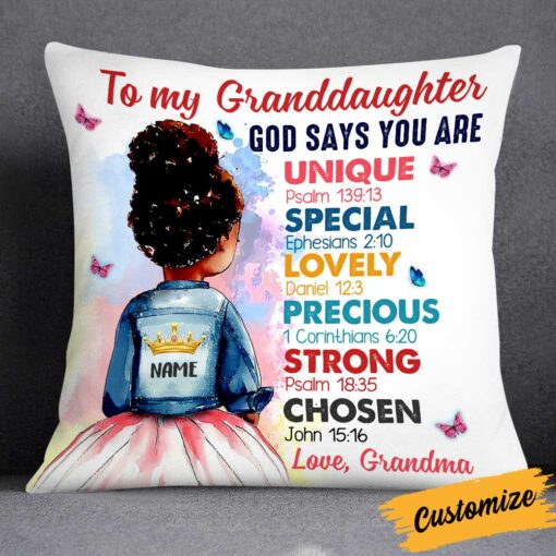 Personalized BWA Daughter Granddaughter Mom Grandma Pillow