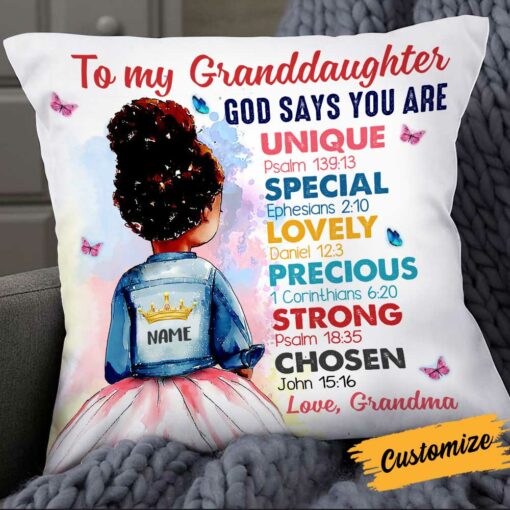 Personalized BWA Daughter Granddaughter Mom Grandma Pillow