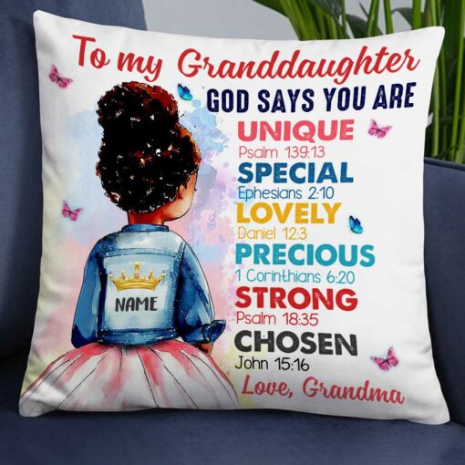 Personalized BWA Daughter Granddaughter Mom Grandma Pillow