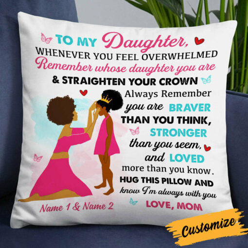 Personalized BWA Daughter Pillow