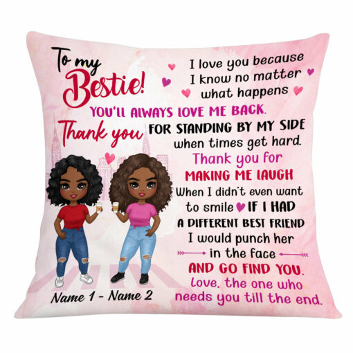 Personalized BWA Friends I Love You Pillow