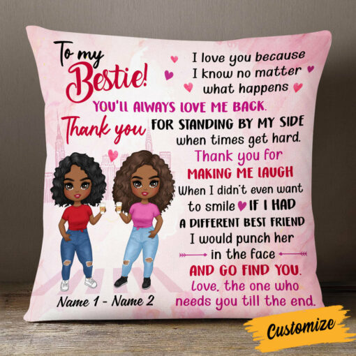 Personalized BWA Friends I Love You Pillow