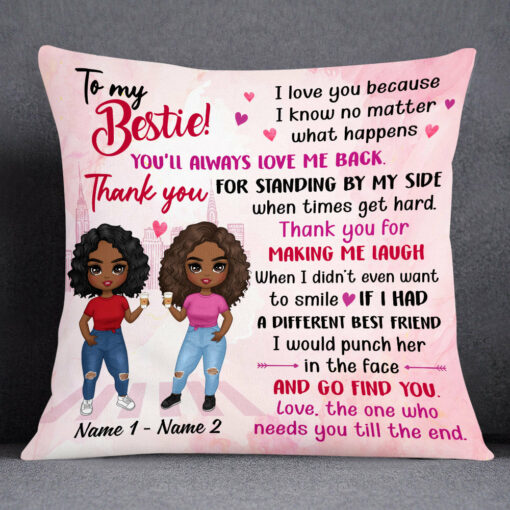 Personalized BWA Friends I Love You Pillow