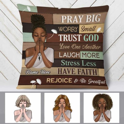 Personalized BWA Pray God Pillow