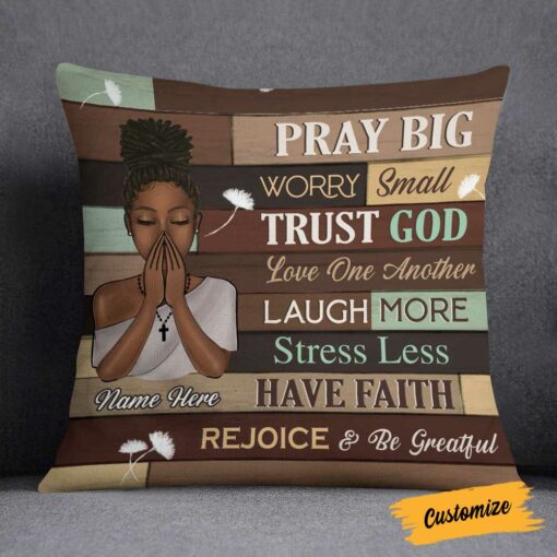 Personalized BWA Pray God Pillow