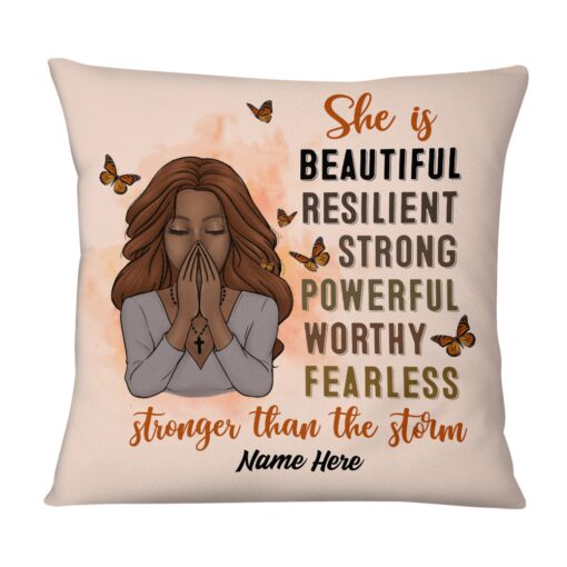 Personalized BWA She Is Stronger Than The Storm Pillow