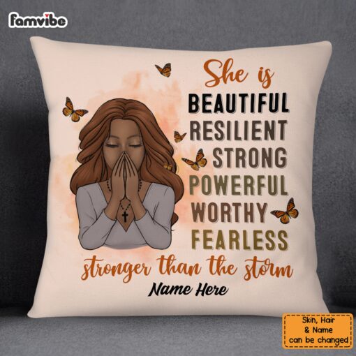 Personalized BWA She Is Stronger Than The Storm Pillow