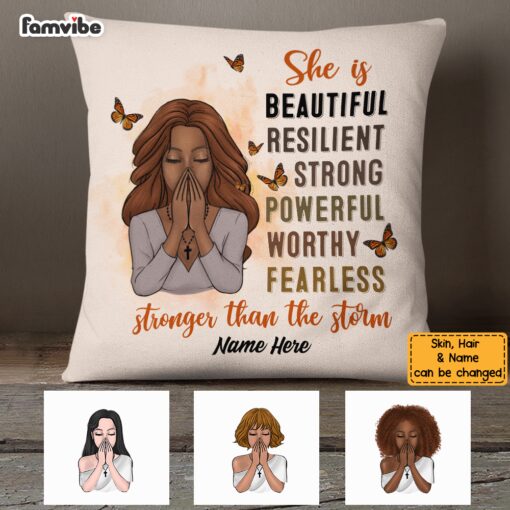 Personalized BWA She Is Stronger Than The Storm Pillow