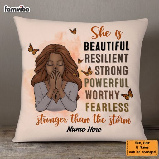 Personalized BWA She Is Stronger Than The Storm Pillow