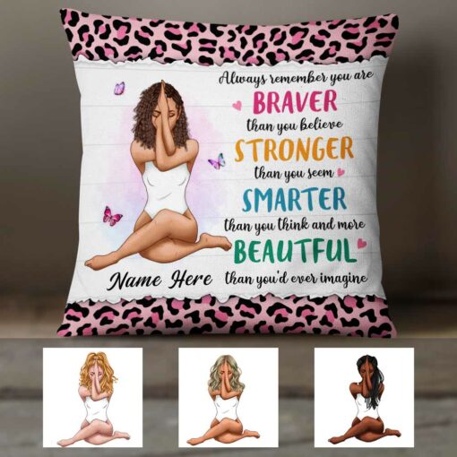 Personalized BWA You Are Beautiful Girl Pillow