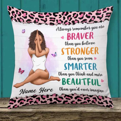 Personalized BWA You Are Beautiful Girl Pillow