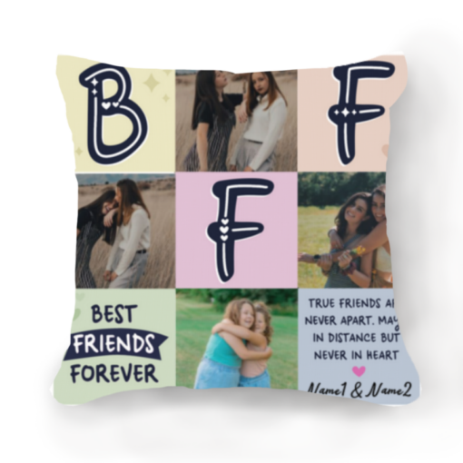 Personalized Best Friend Photo Collage Pillow, Custom Photo Gifts For Best Friends, Birthday Gifts For Best Friend – Best Personalized Gifts For Everyone