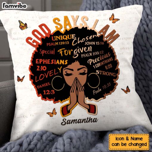 Personalized Birthday Gift For Daughter God Says I Am Unique Pillow