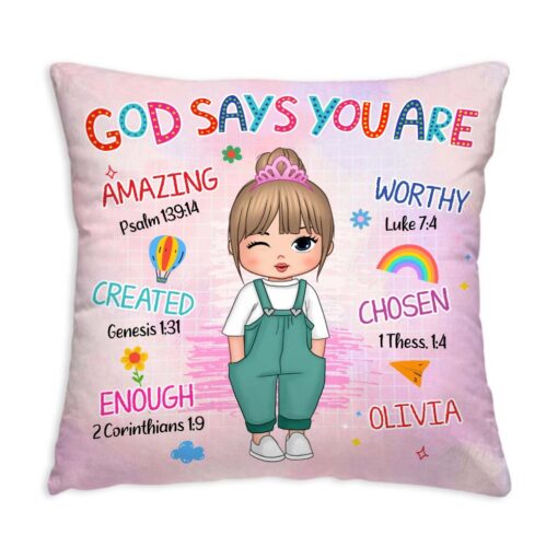 Personalized Birthday Gift For Granddaughter God Says I Am Pillow