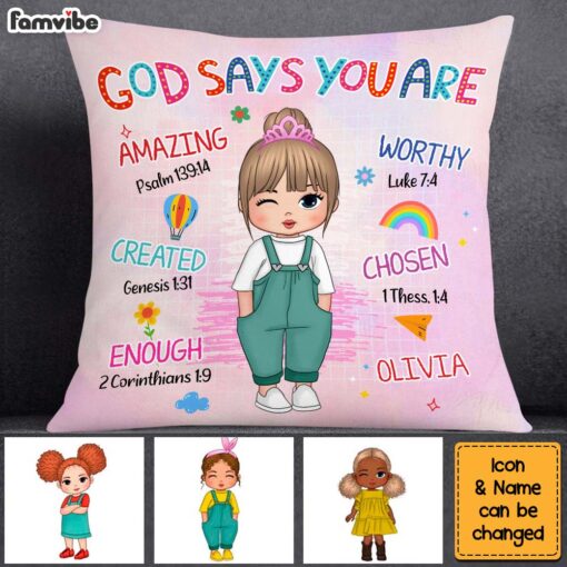 Personalized Birthday Gift For Granddaughter God Says I Am Pillow