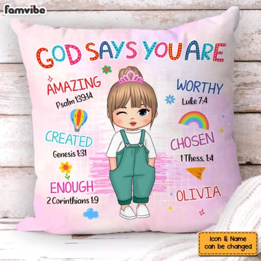 Personalized Birthday Gift For Granddaughter God Says I Am Pillow