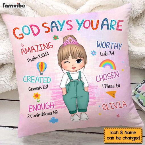 Personalized Birthday Gift For Granddaughter God Says I Am Pillow