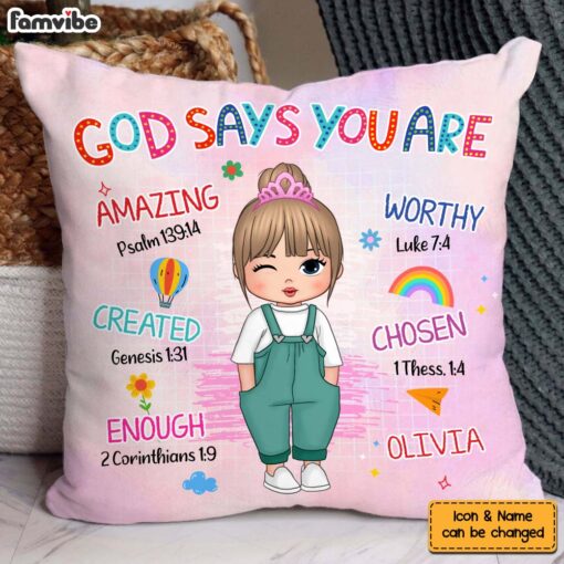 Personalized Birthday Gift For Granddaughter God Says I Am Pillow