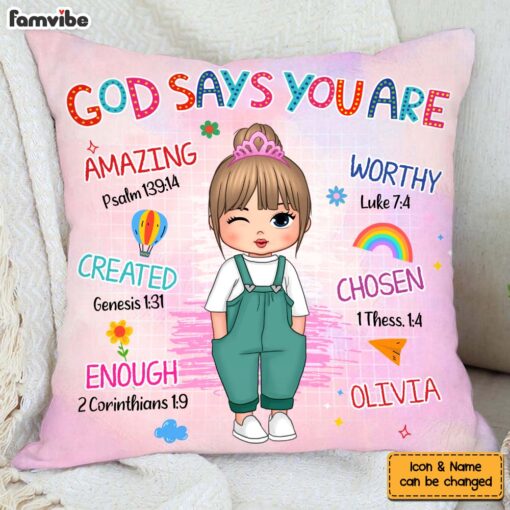 Personalized Birthday Gift For Granddaughter God Says I Am Pillow