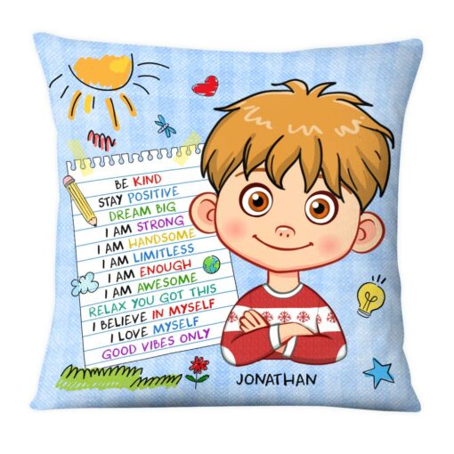 Personalized Birthday Gift For Grandson Affirmation Pillow