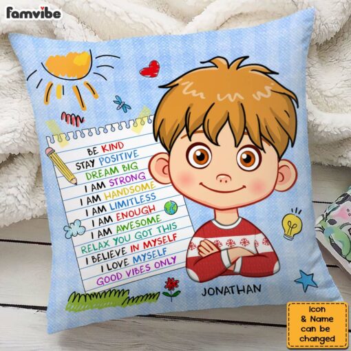 Personalized Birthday Gift For Grandson Affirmation Pillow