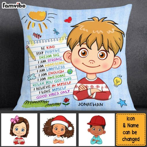 Personalized Birthday Gift For Grandson Affirmation Pillow