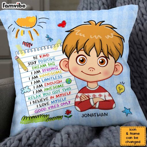 Personalized Birthday Gift For Grandson Affirmation Pillow