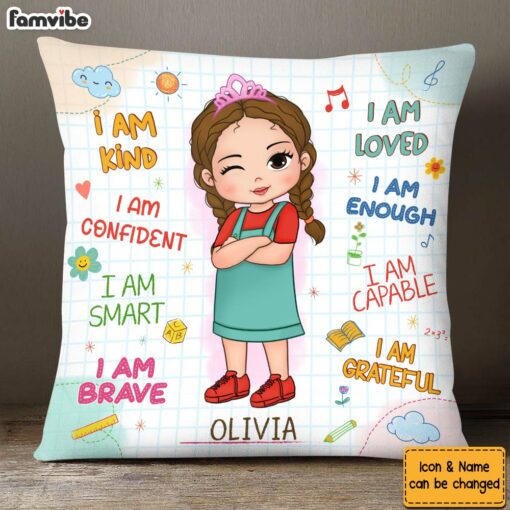 Personalized Birthday Gifts For Granddaughter Back To School Affirmation Pillow