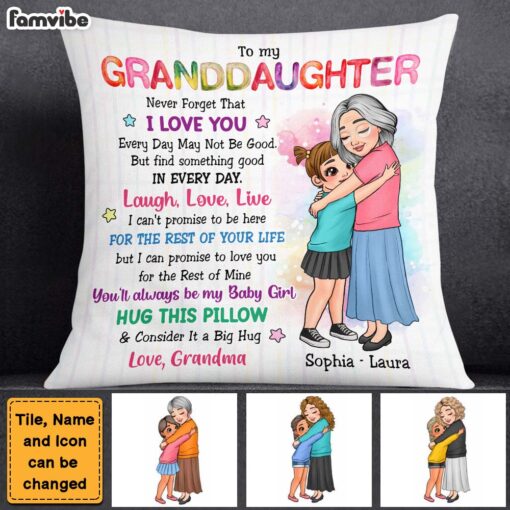 Personalized Birthday Gifts For Granddaughter Live Love Laugh Pillow