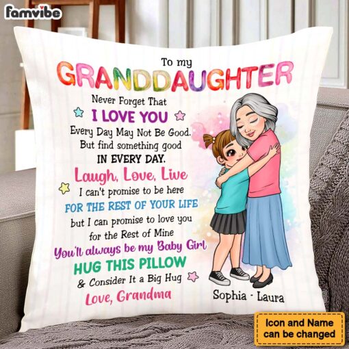 Personalized Birthday Gifts For Granddaughter Live Love Laugh Pillow