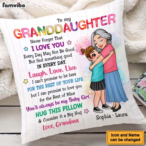 Personalized Birthday Gifts For Granddaughter Live Love Laugh Pillow