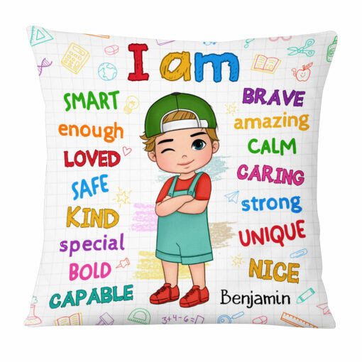 Personalized Birthday Gifts For Grandson I Am Amazing Back To School Affirmation Pillow