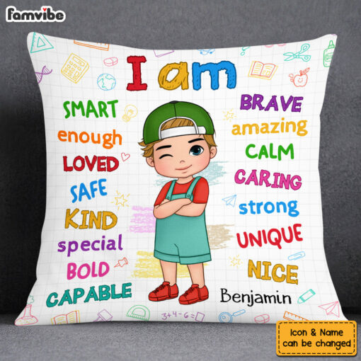 Personalized Birthday Gifts For Grandson I Am Amazing Back To School Affirmation Pillow