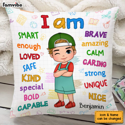 Personalized Birthday Gifts For Grandson I Am Amazing Back To School Affirmation Pillow