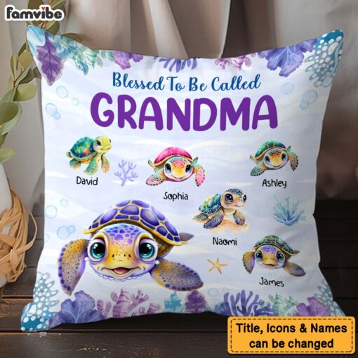 Personalized Blessed To Be Called Grandma Pillow