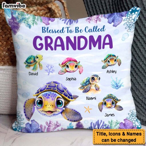 Personalized Blessed To Be Called Grandma Pillow