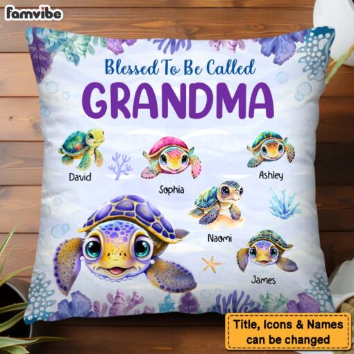 Personalized Blessed To Be Called Grandma Pillow