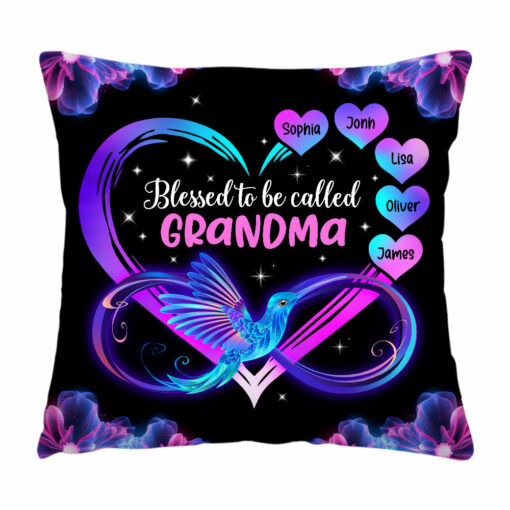 Personalized Blessed to Be Called Nana Grandma Gift Pillow