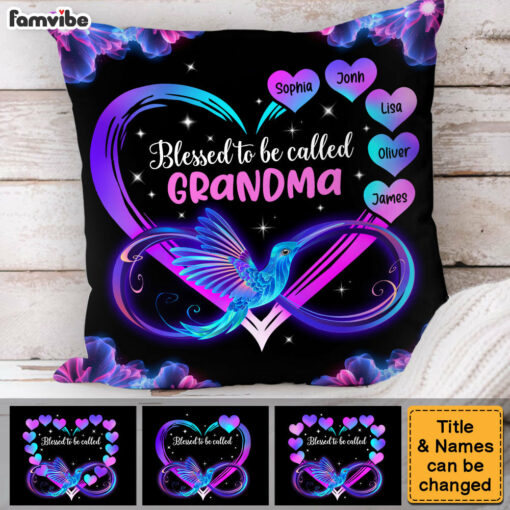 Personalized Blessed to Be Called Nana Grandma Gift Pillow