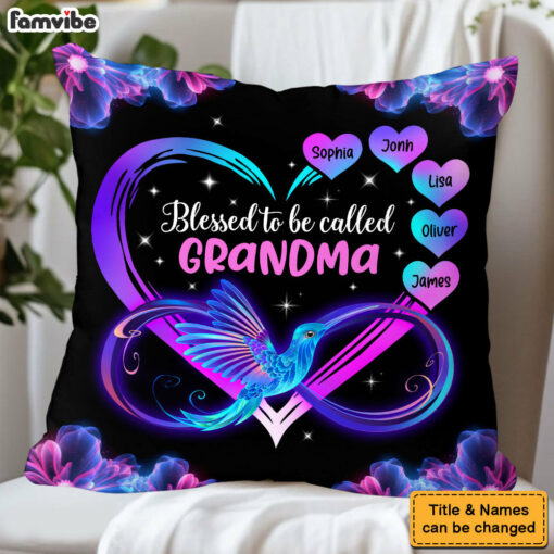 Personalized Blessed to Be Called Nana Grandma Gift Pillow