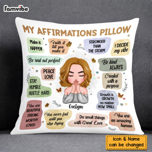 Personalized Boho Affirmation Pillow