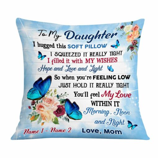 Personalized Butterfly Daughter Hug This Pillow