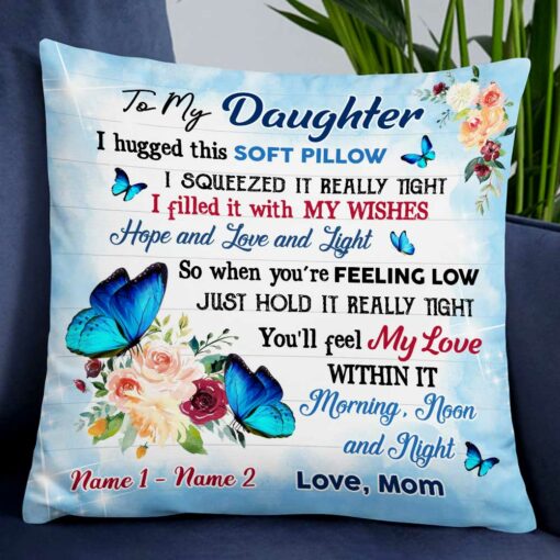 Personalized Butterfly Daughter Hug This Pillow